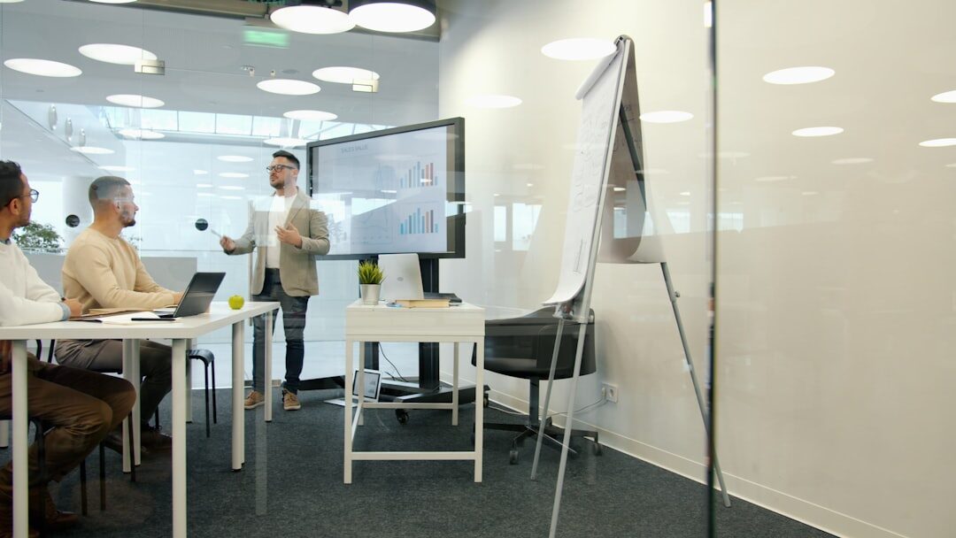 business growth chart meeting