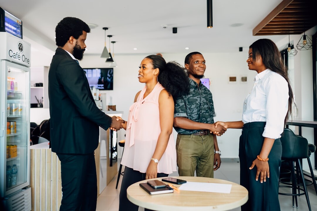 business people shaking hands