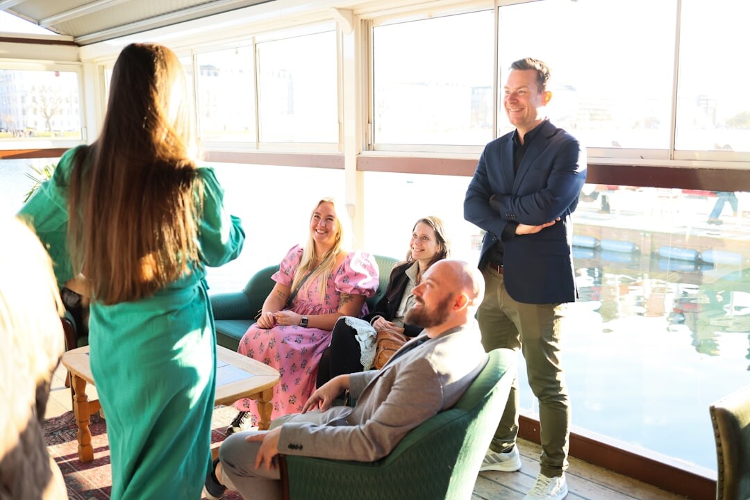 businesswoman at networking event
