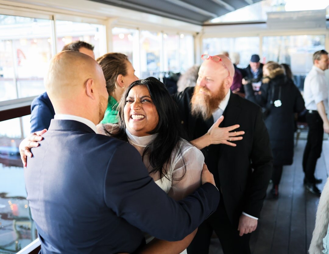 business people shaking hands at event